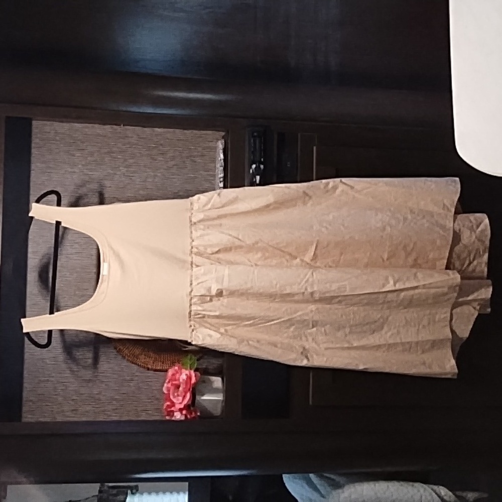 A New Day Dress Pockets Beige Sleeveless Hi Lo Size XL